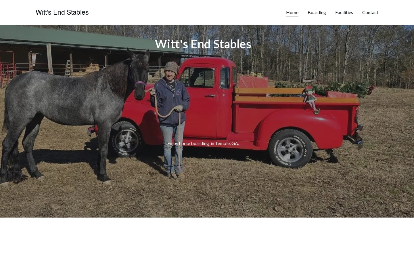 Witt's End Stables: Premier Horse Boarding Facility in Georgia | Witt's End Stables Homepage screenshot