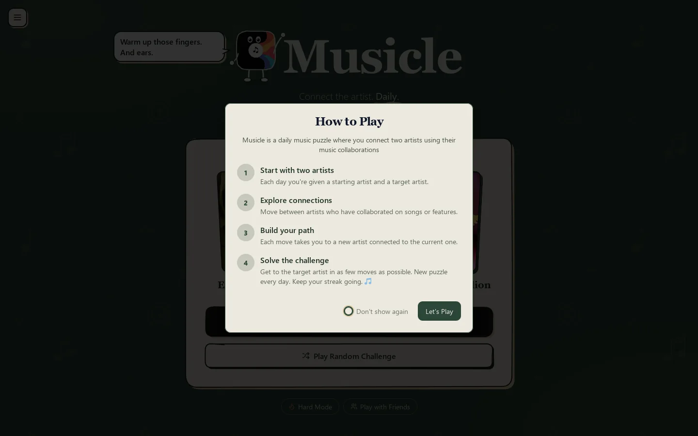 Musicle Homepage screenshot