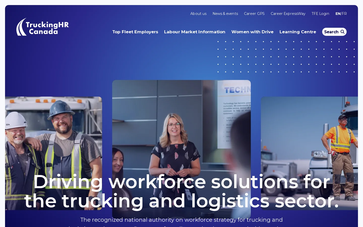Trucking HR Canada Homepage screenshot