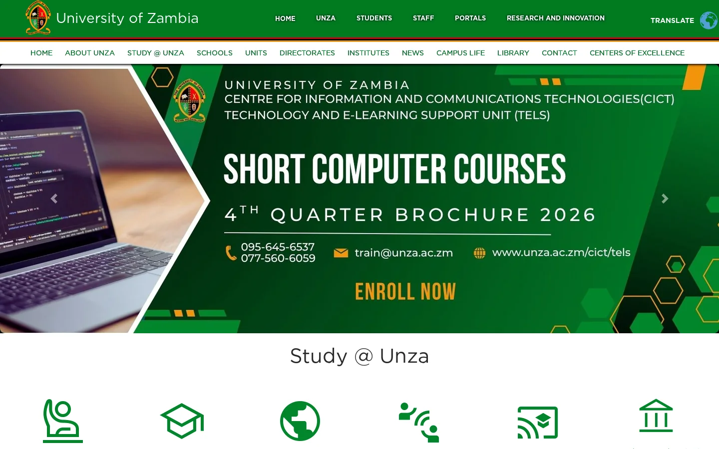 Home | University of Zambia Homepage screenshot