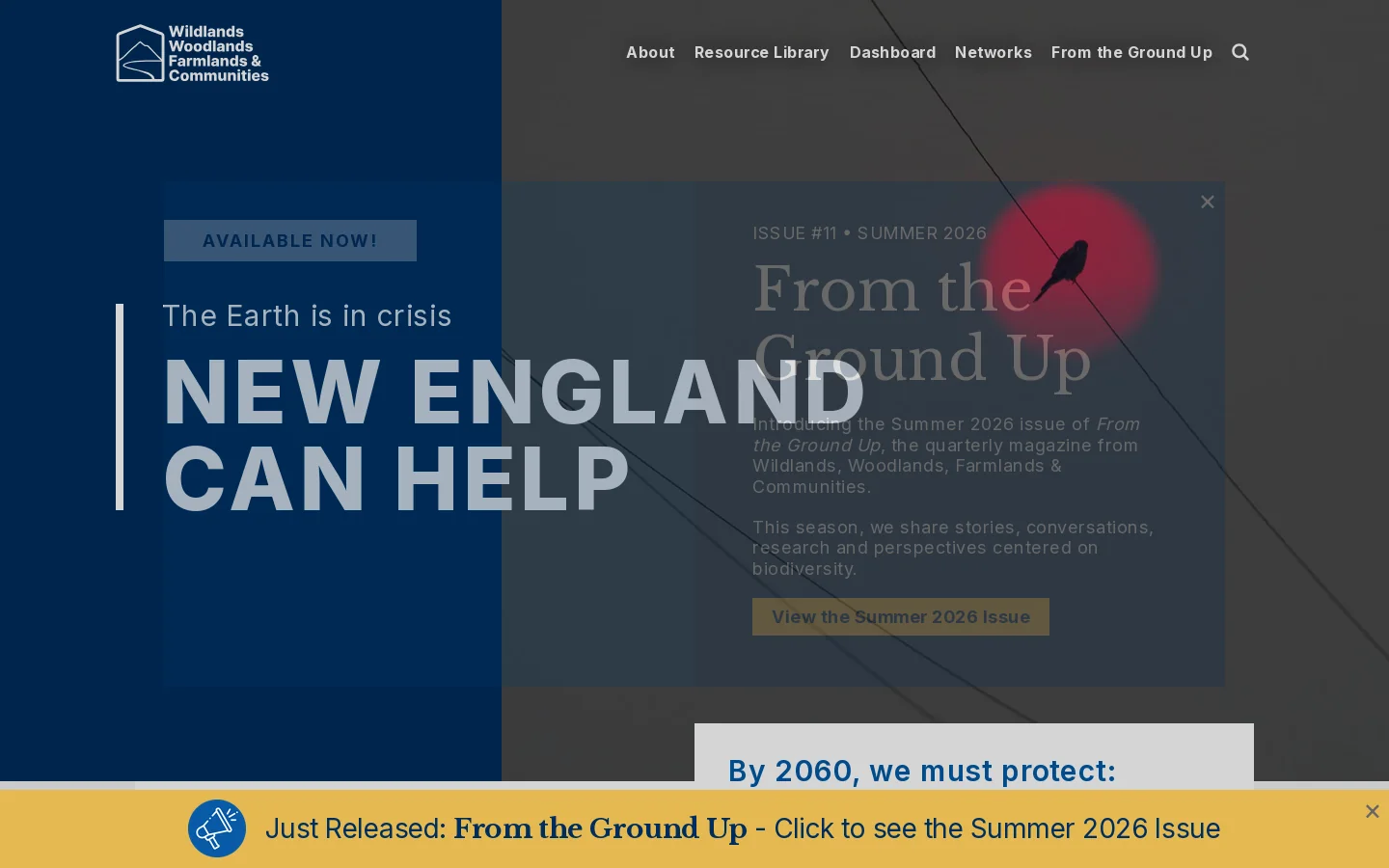 Wildlands, Woodlands, Farmlands & Communities - Land Conservation Homepage screenshot