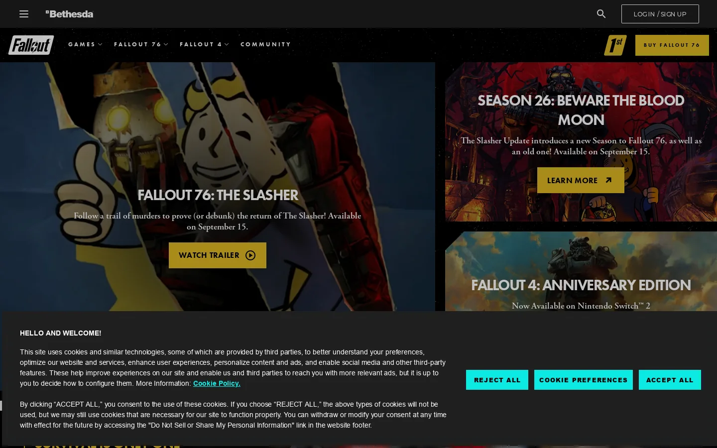 Fallout Homepage screenshot