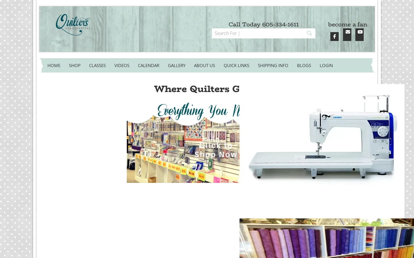 Quilters Headquarters Homepage screenshot