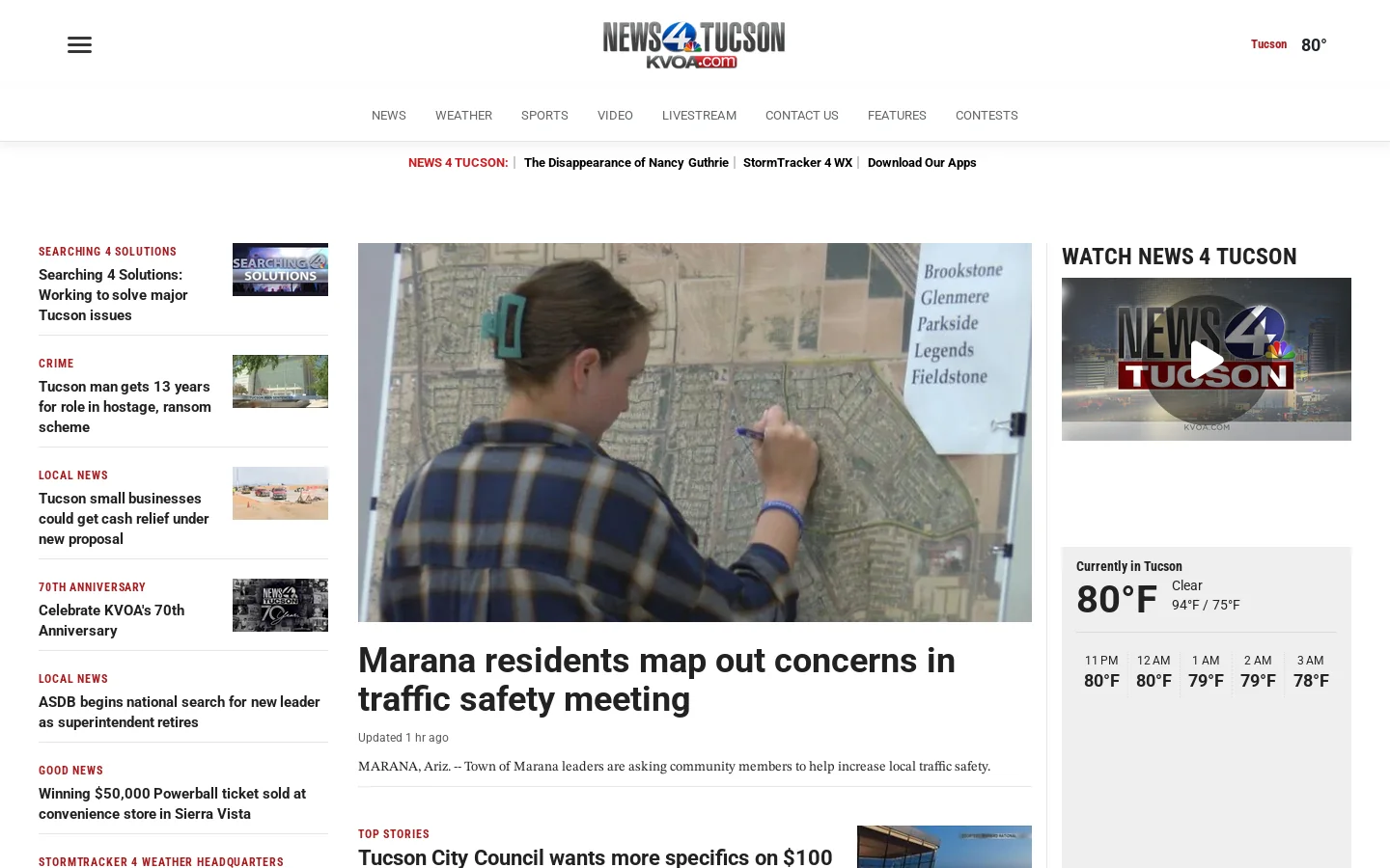 KVOA News 4 Tucson Homepage screenshot