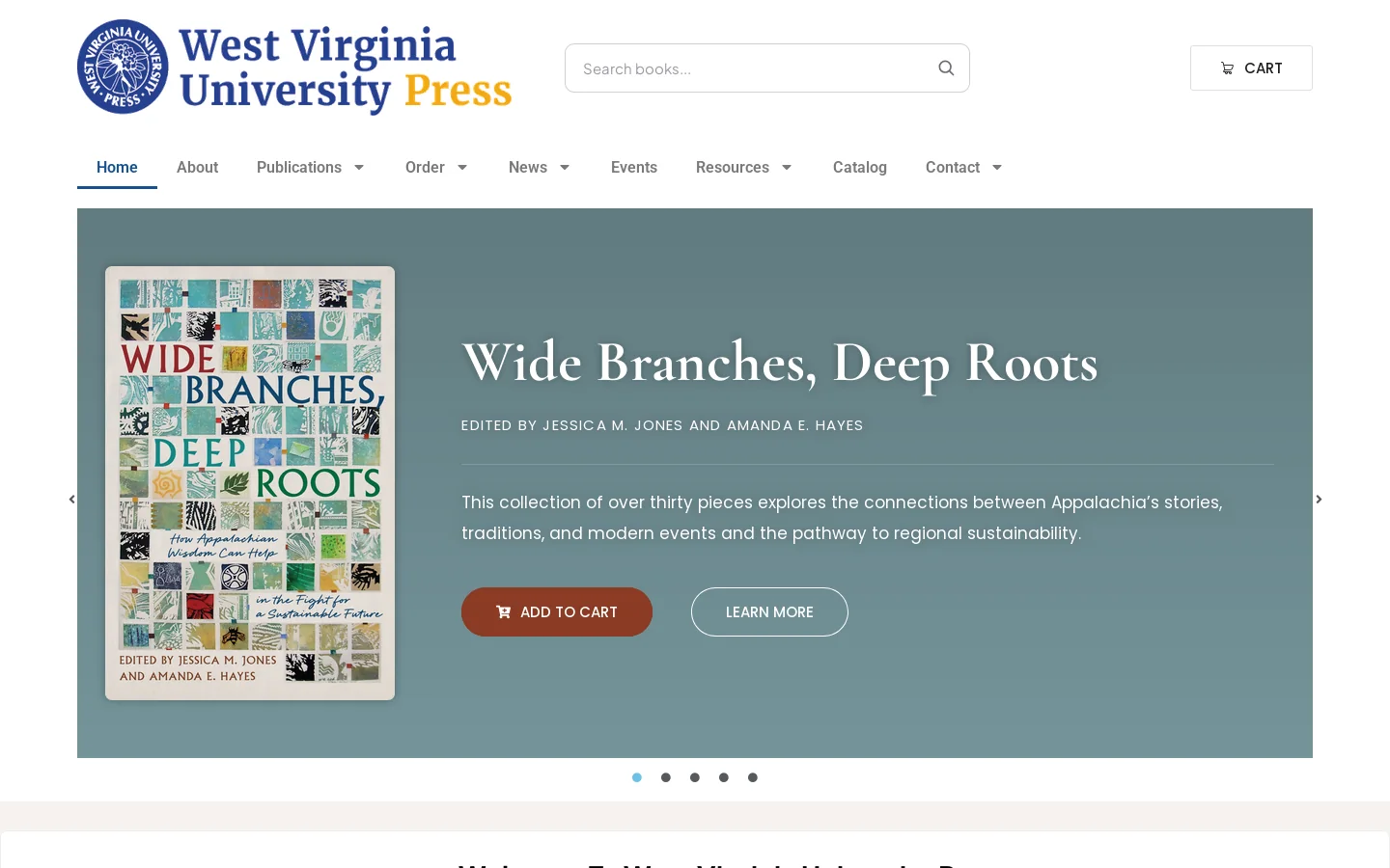 West Virginia University Press Homepage screenshot