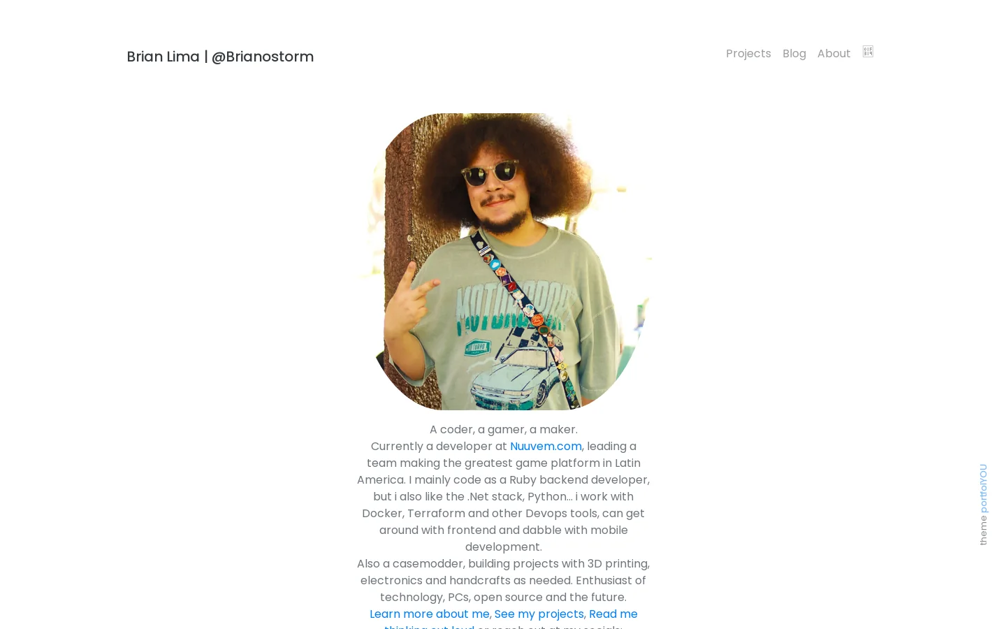 @Brianostorm Homepage screenshot