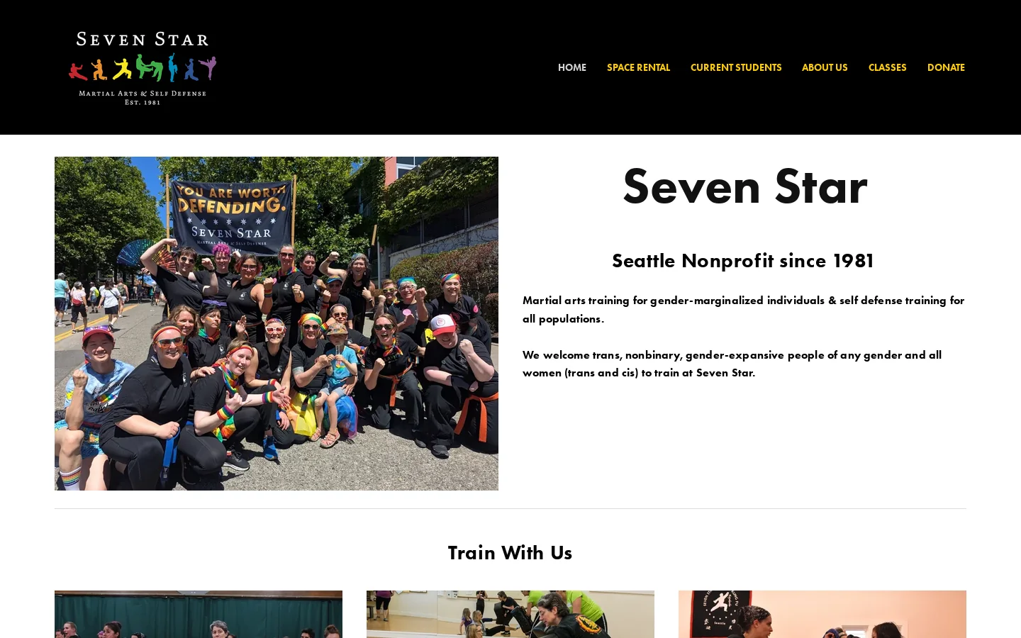Seven Star: Martial Arts Training for Gender-Marginalized Individuals since 1981| Seven Star Homepage screenshot