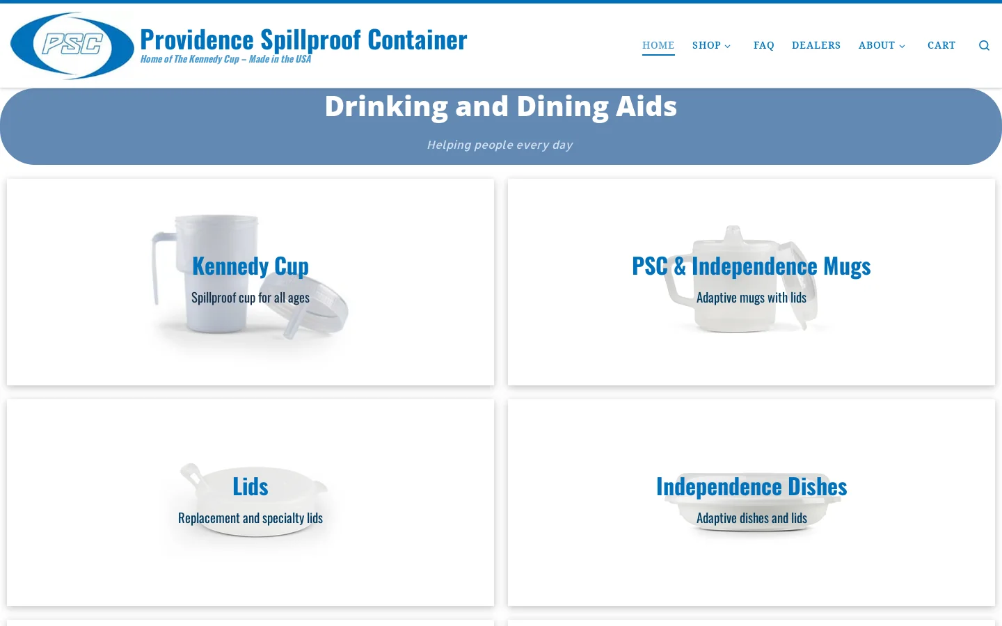 Providence Spillproof Container – Home of The Kennedy Cup – Made in the USA Homepage screenshot