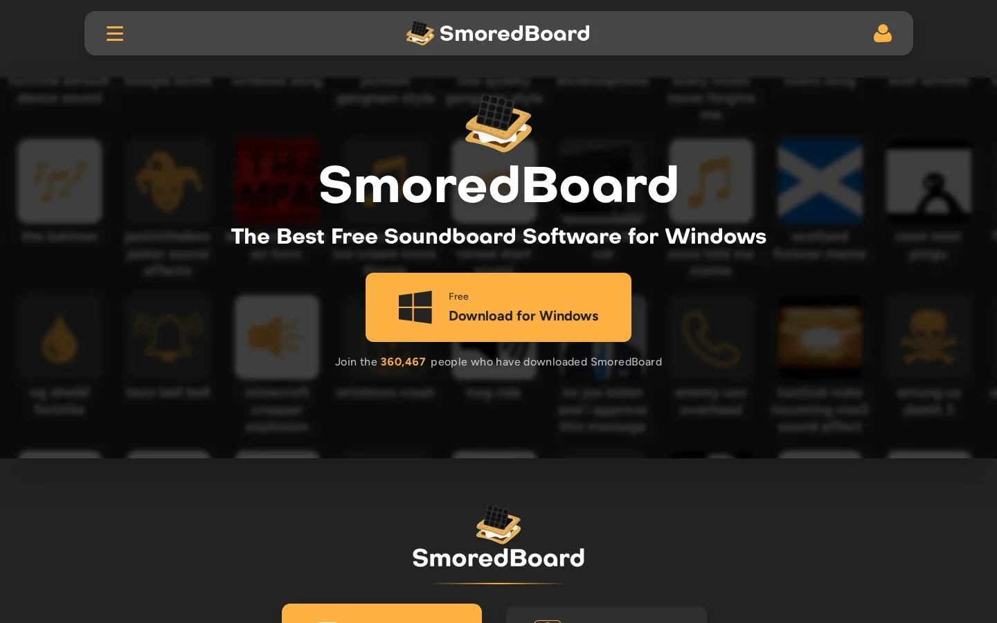 SmoredBoard Homepage screenshot