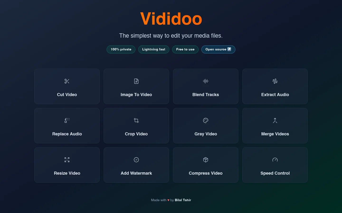 Vididoo Homepage screenshot