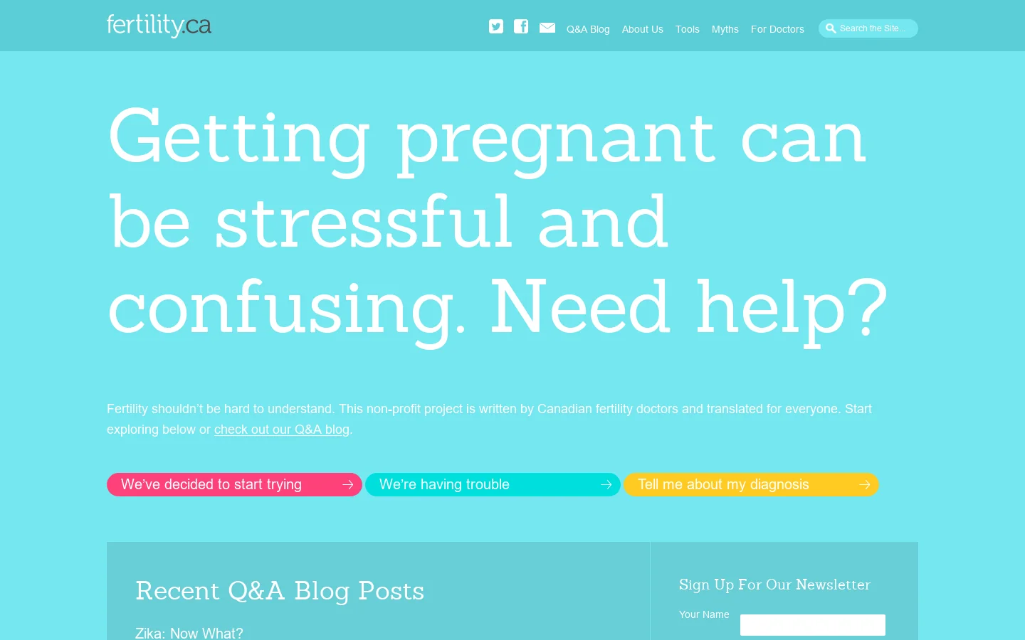 Fertility.ca Homepage screenshot