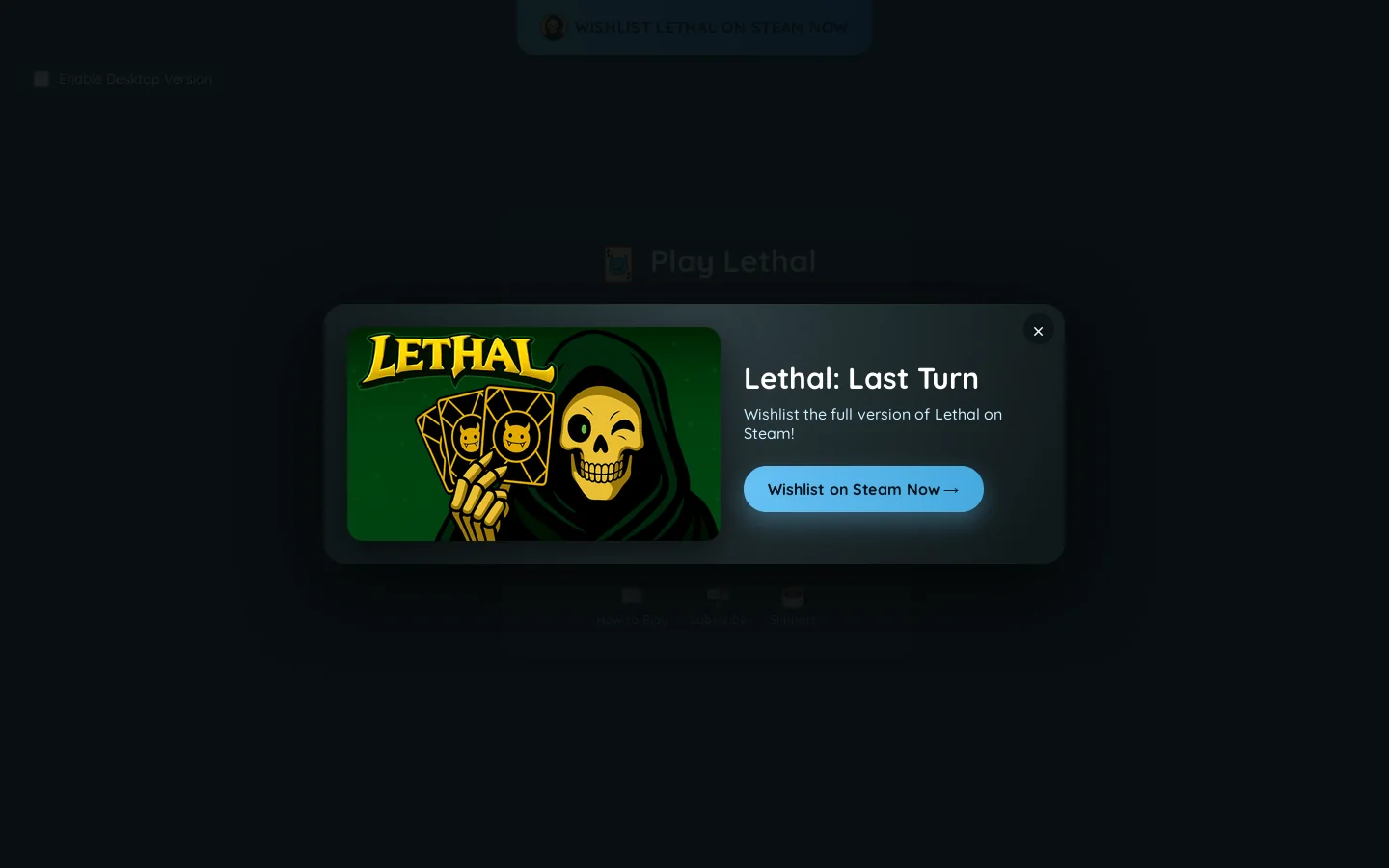 Play Lethal Homepage screenshot