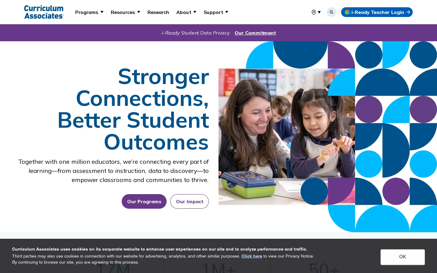 Evidence-Based Curriculum for Better Student Outcomes Homepage screenshot