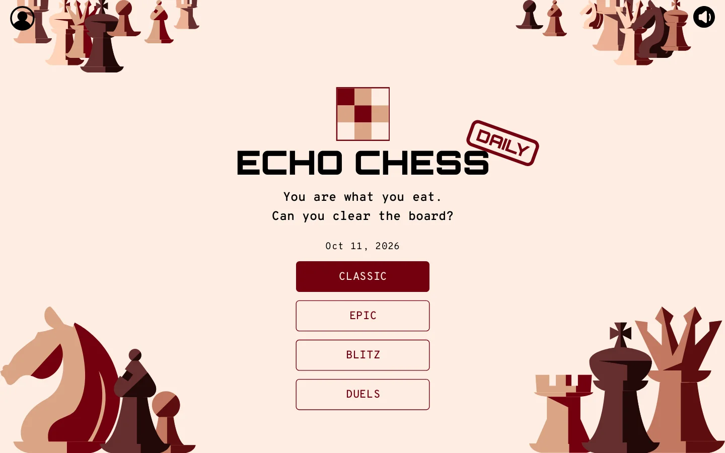Echo Chess Homepage screenshot