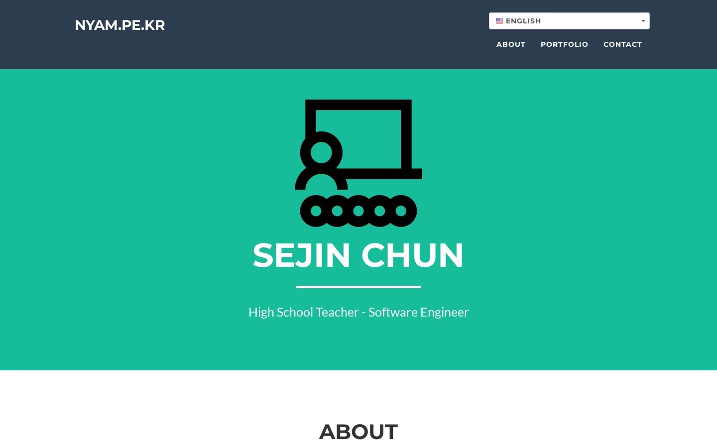Sejin Chun's Website Homepage screenshot