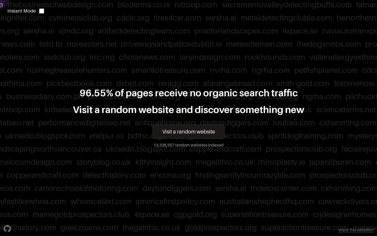 Visit A Random Website Homepage screenshot