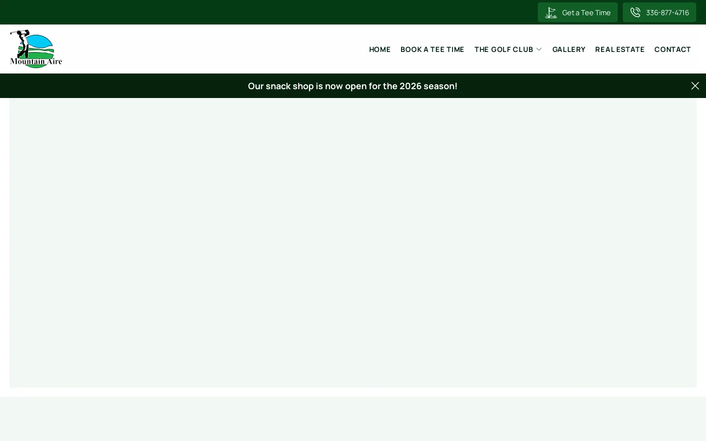 Mountain Aire Golf Club Homepage screenshot