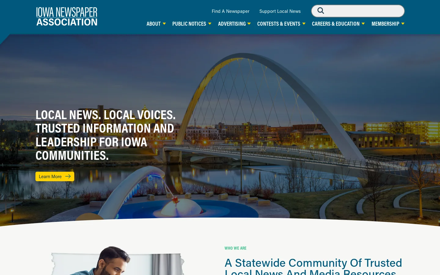 Iowa Newspaper Association Home - Iowa Newspaper Association Homepage screenshot