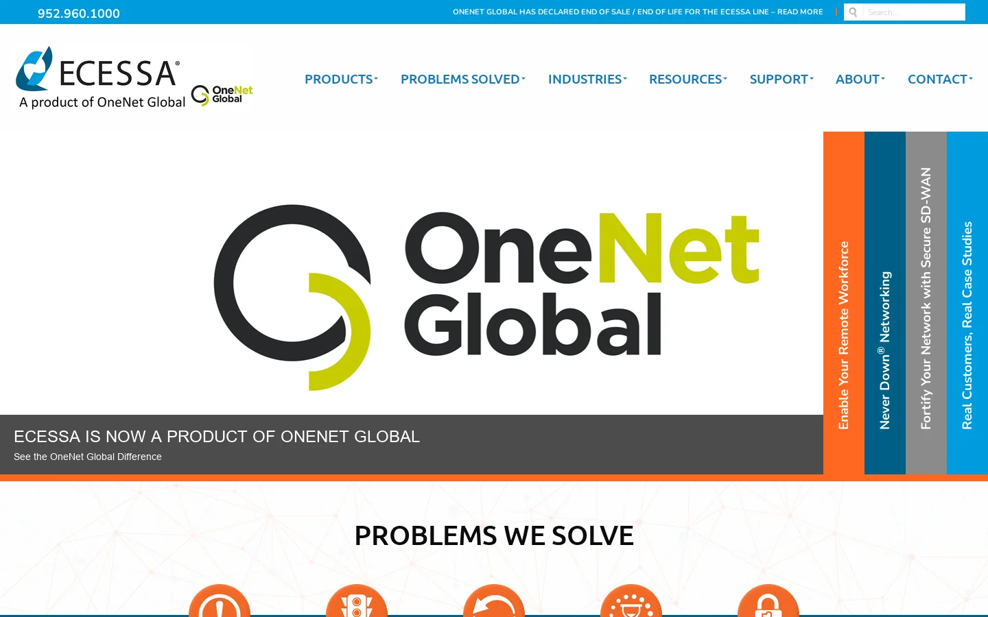 Ecessa Homepage screenshot