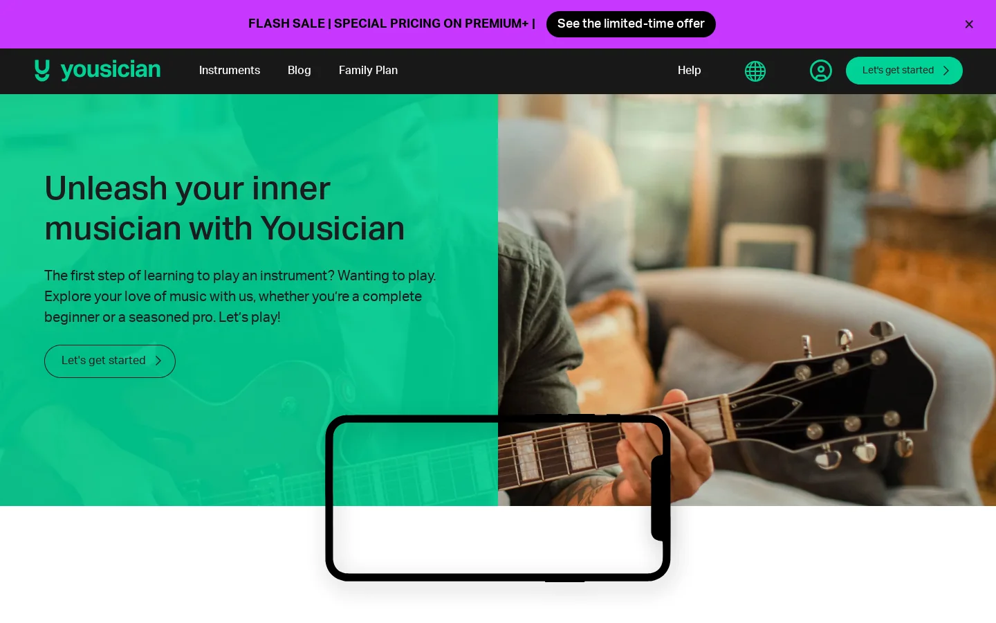 Yousician Homepage screenshot