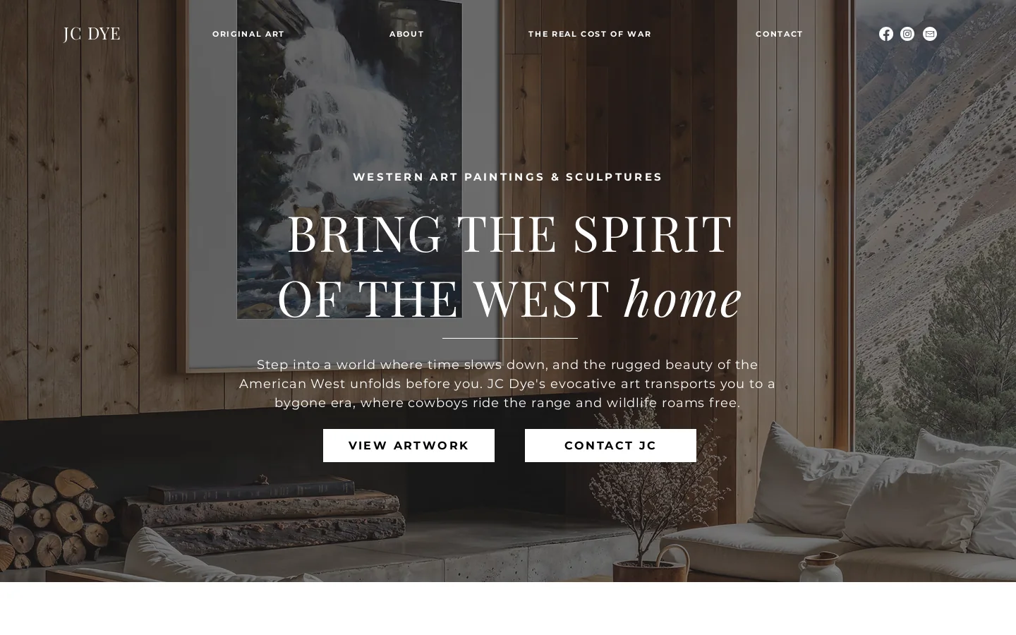 JC Dye Homepage screenshot