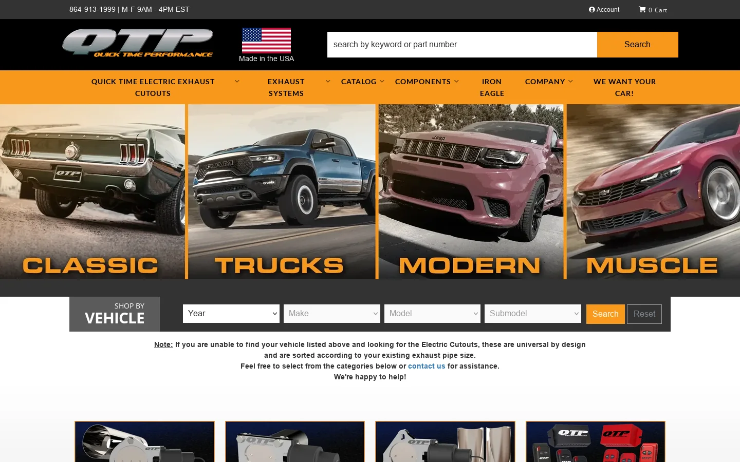 Quick Time Performance Homepage screenshot