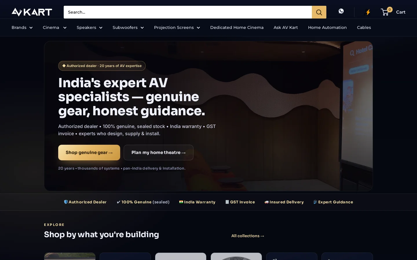 Audio Visual Kart Homepage screenshot