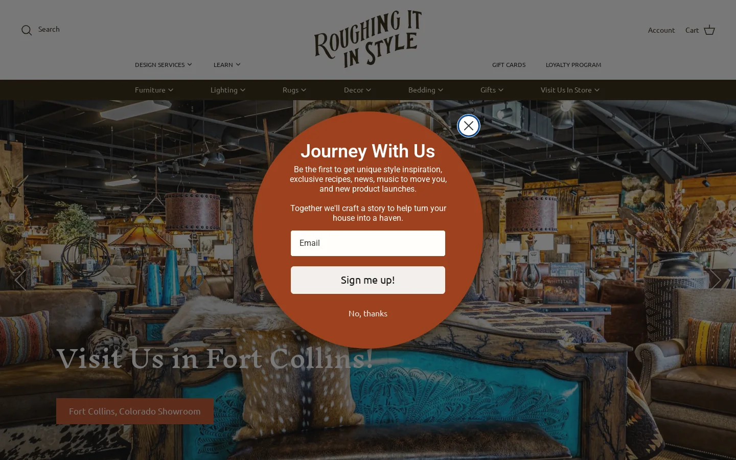 Roughing It In Style Homepage screenshot