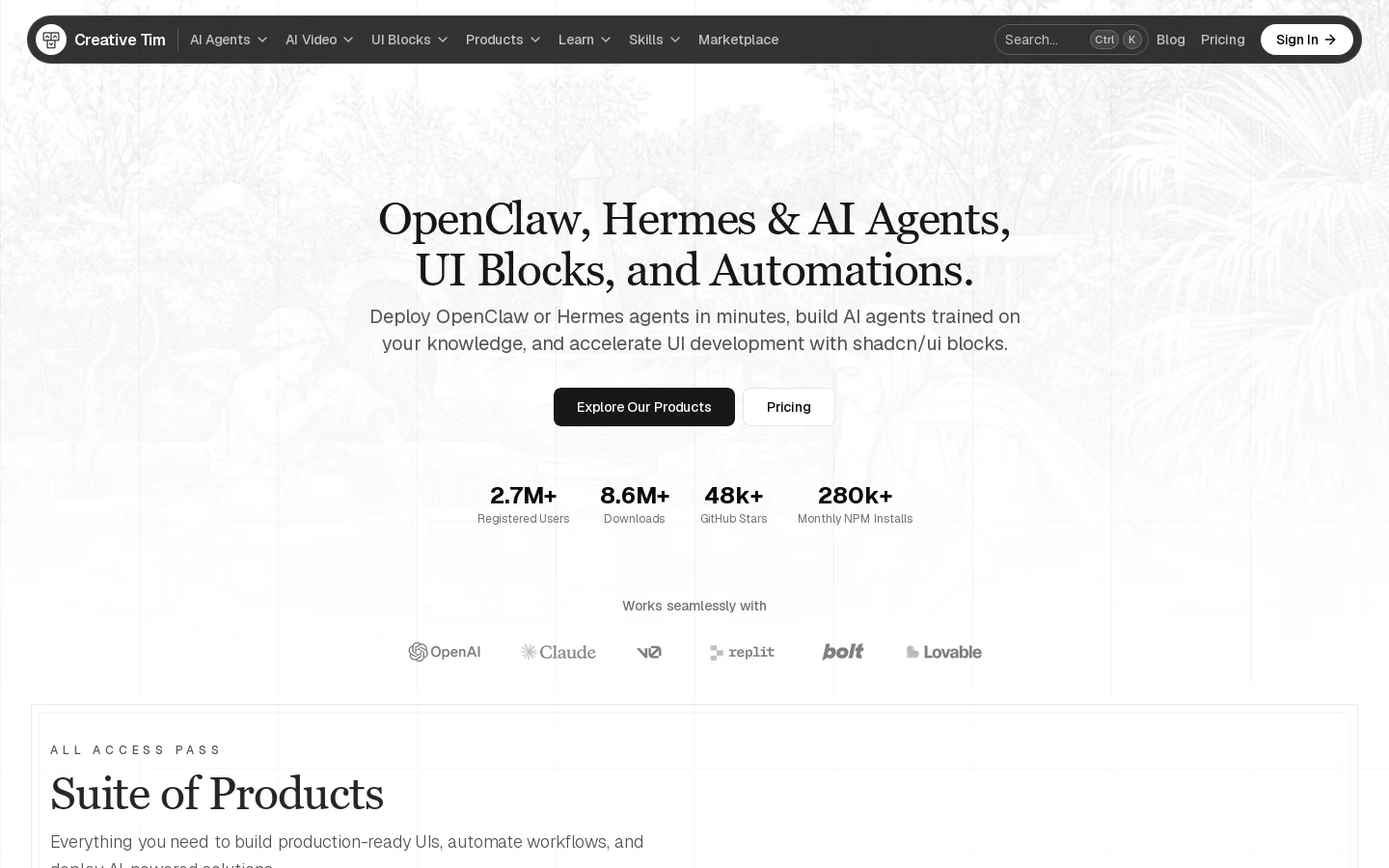 Creative Tim Homepage screenshot
