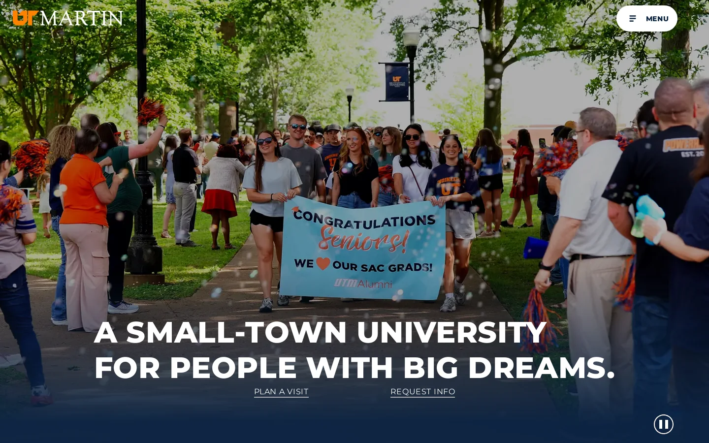 The University of Tennessee at Martin Homepage screenshot
