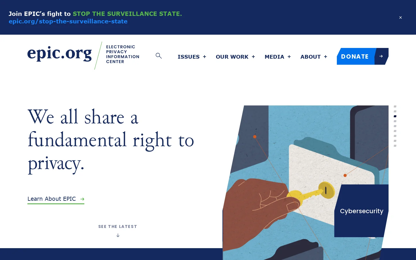 EPIC Homepage screenshot