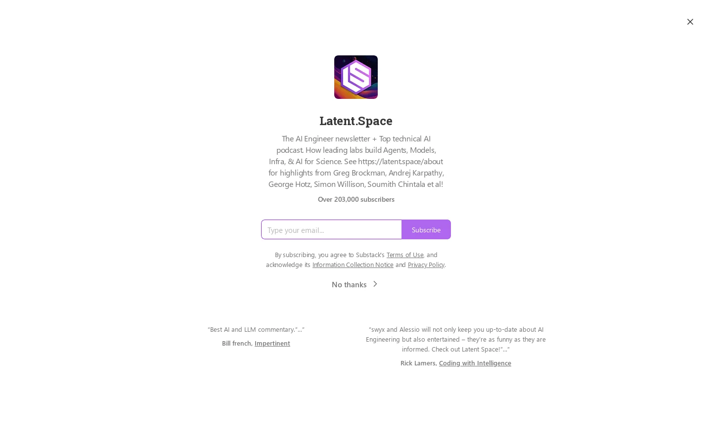 Latent.Space Homepage screenshot