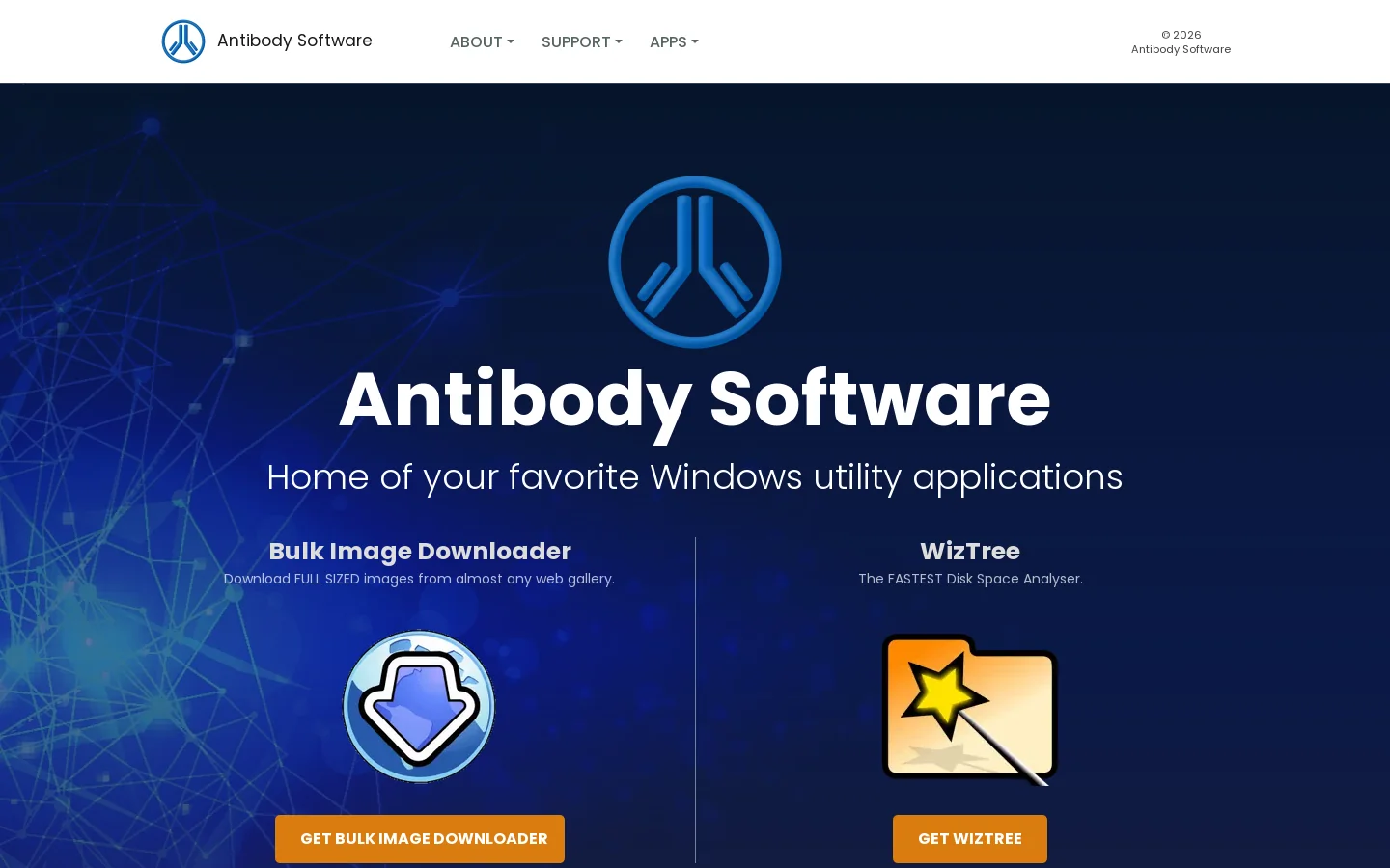 Antibody Software Homepage screenshot