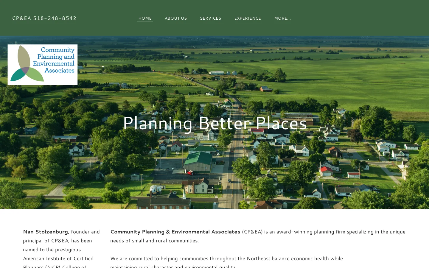 CP&EA 518-248-8542 - Community planning, Comprehensive plan development, Economic revitalization, Community Analysis and Inventory, environmental impact assessment Homepage screenshot