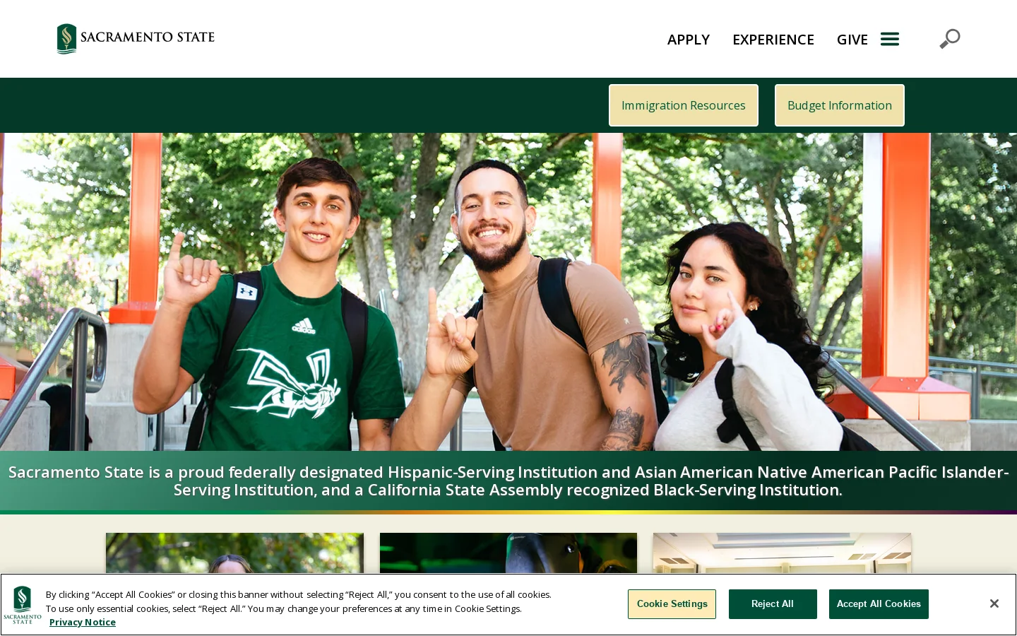 California State University, Sacramento | Sacramento State Homepage screenshot