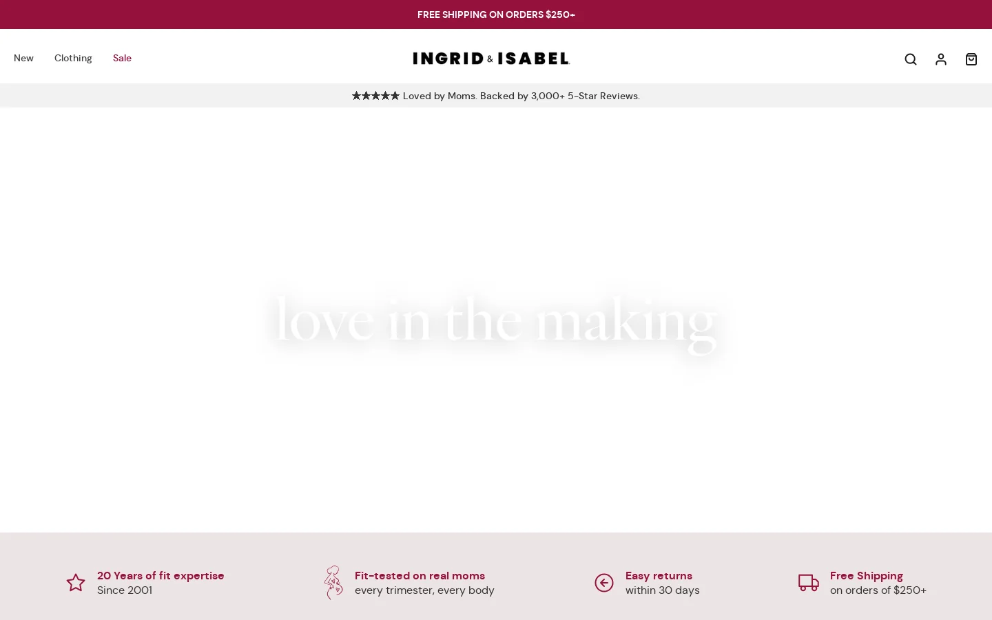 Stylish Maternity Clothes + Postpartum Essentials | Ingrid+Isabel – Ingrid & Isabel Homepage screenshot