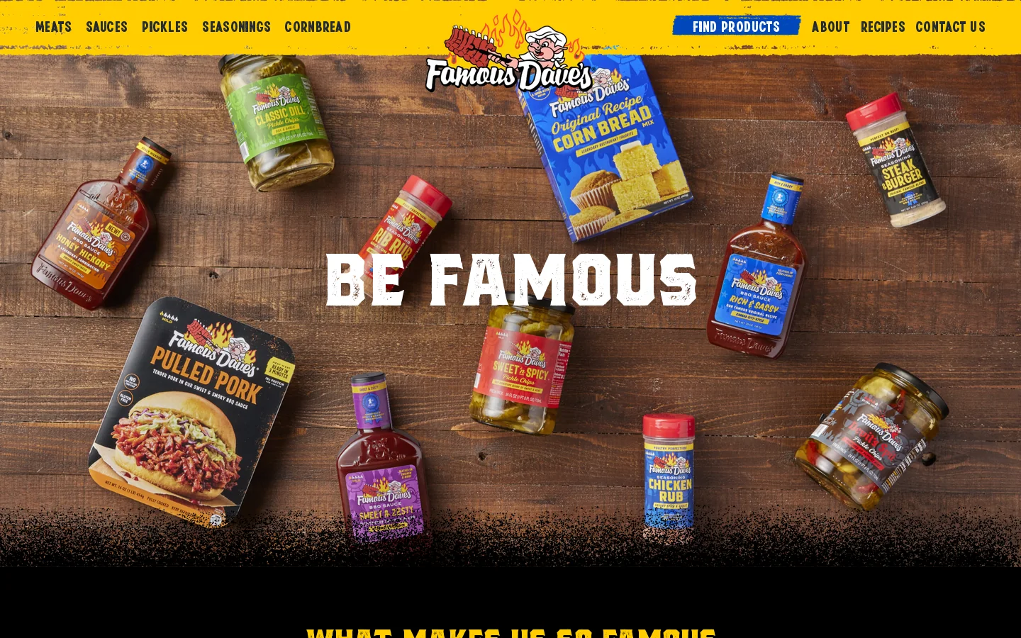 Famous BBQ Homepage screenshot