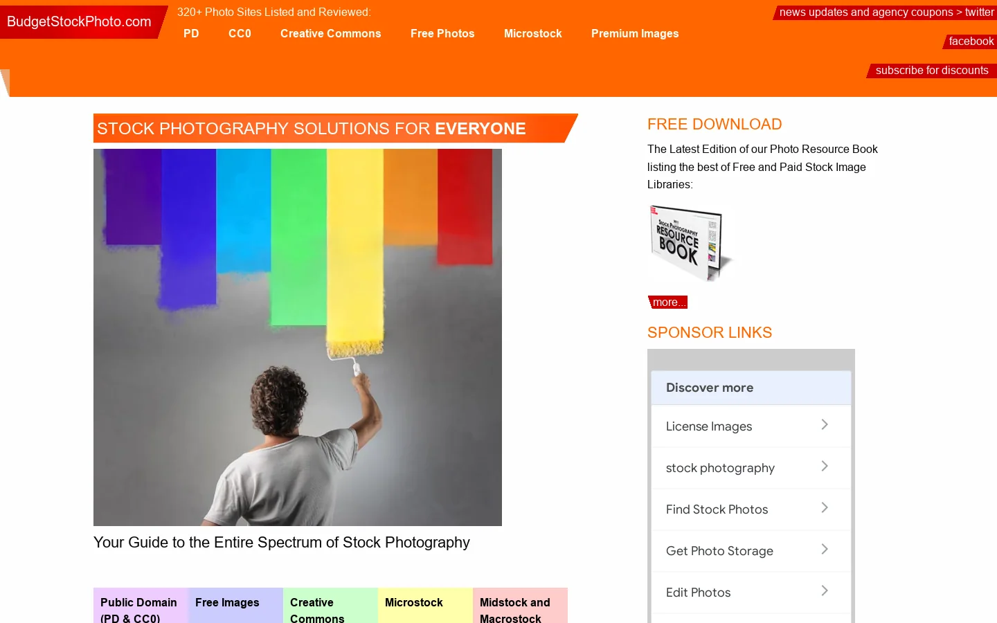 Budget Stock Photo Homepage screenshot
