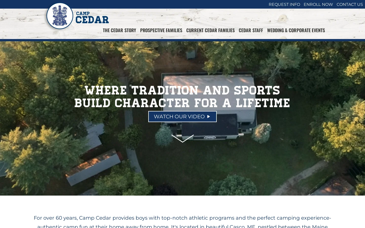 Camp Cedar Homepage screenshot