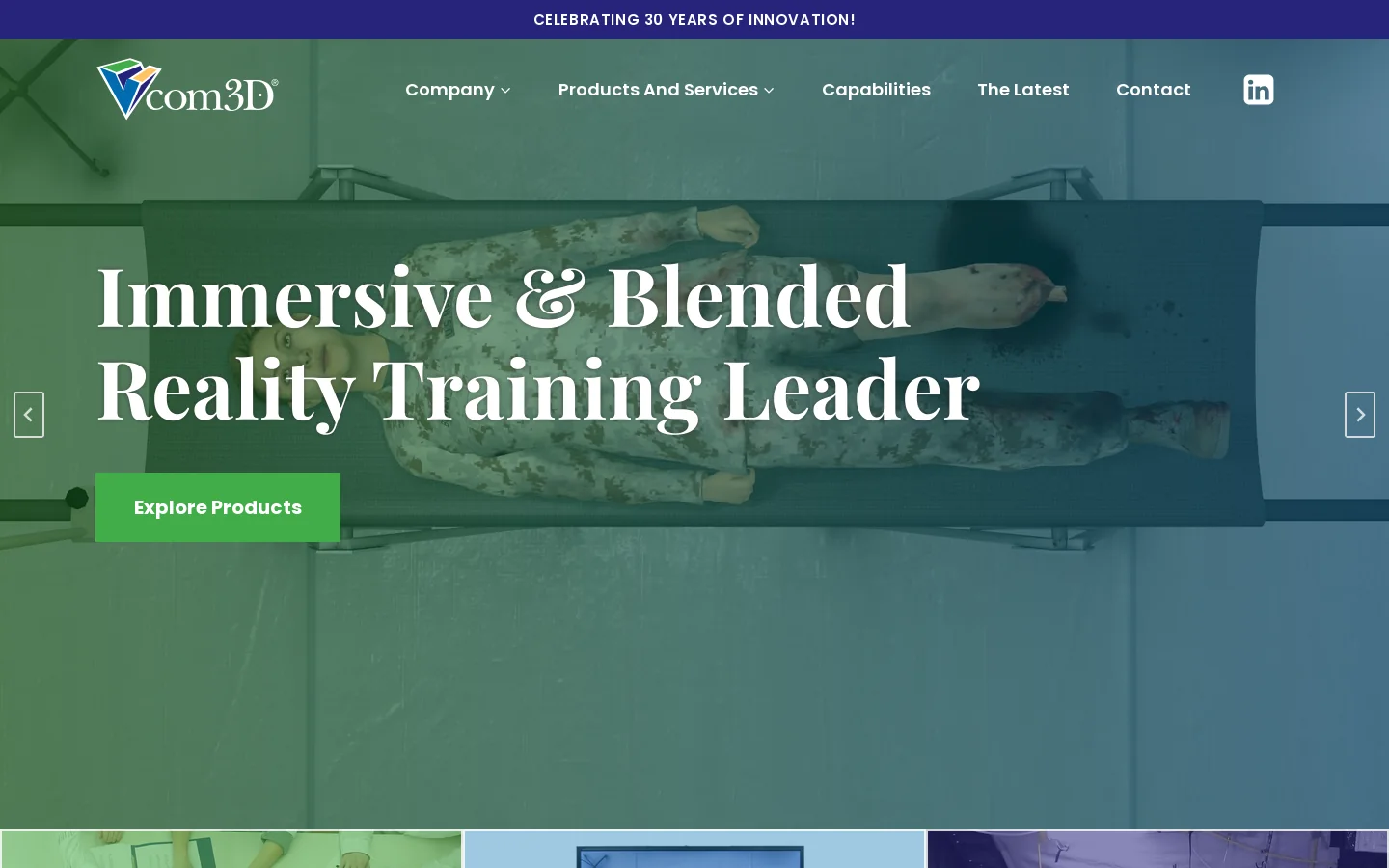Vcom3D Homepage screenshot