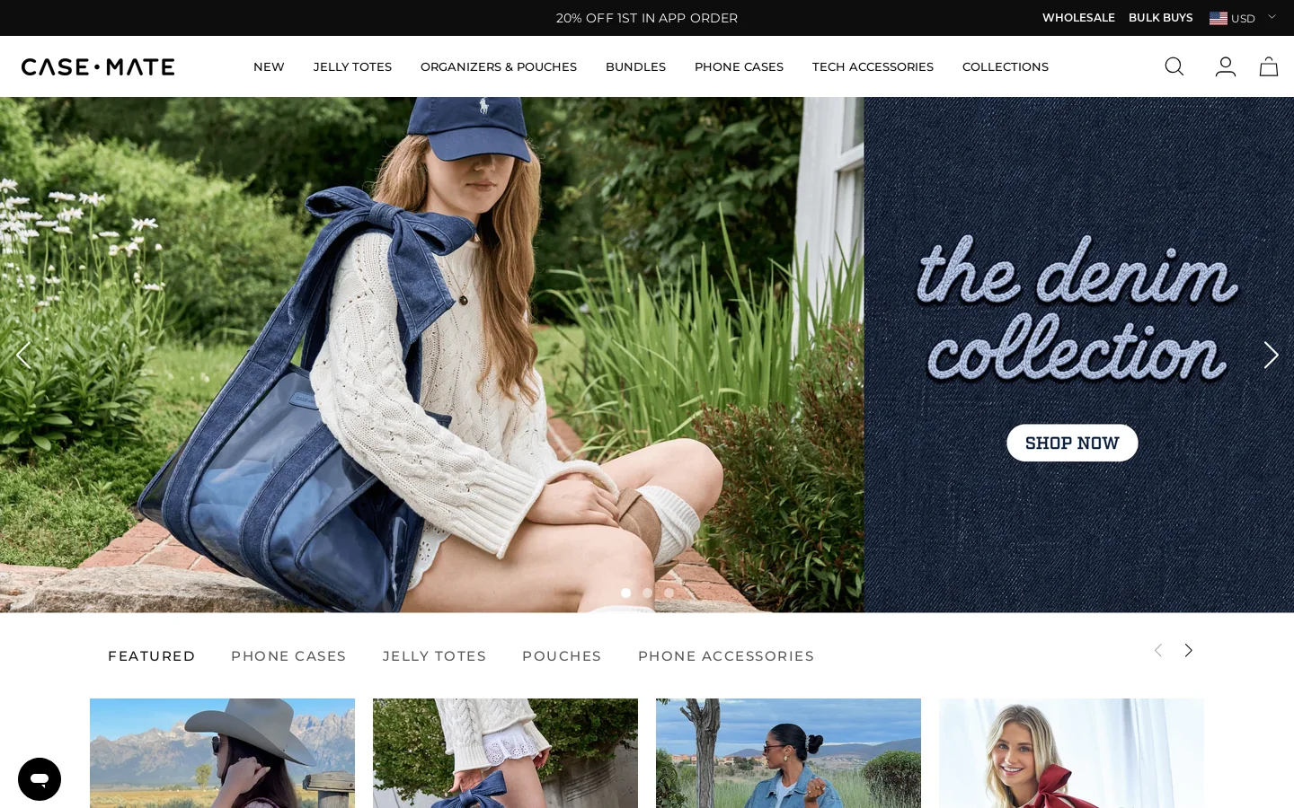 Trending Jelly Tote Bags, Premium Phone Cases, & Tech Accessories Homepage screenshot