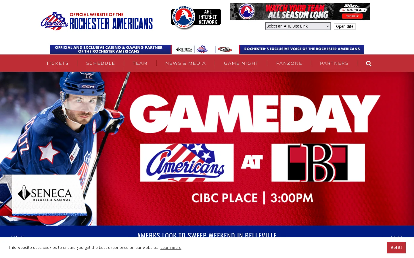 Rochester Americans Homepage screenshot