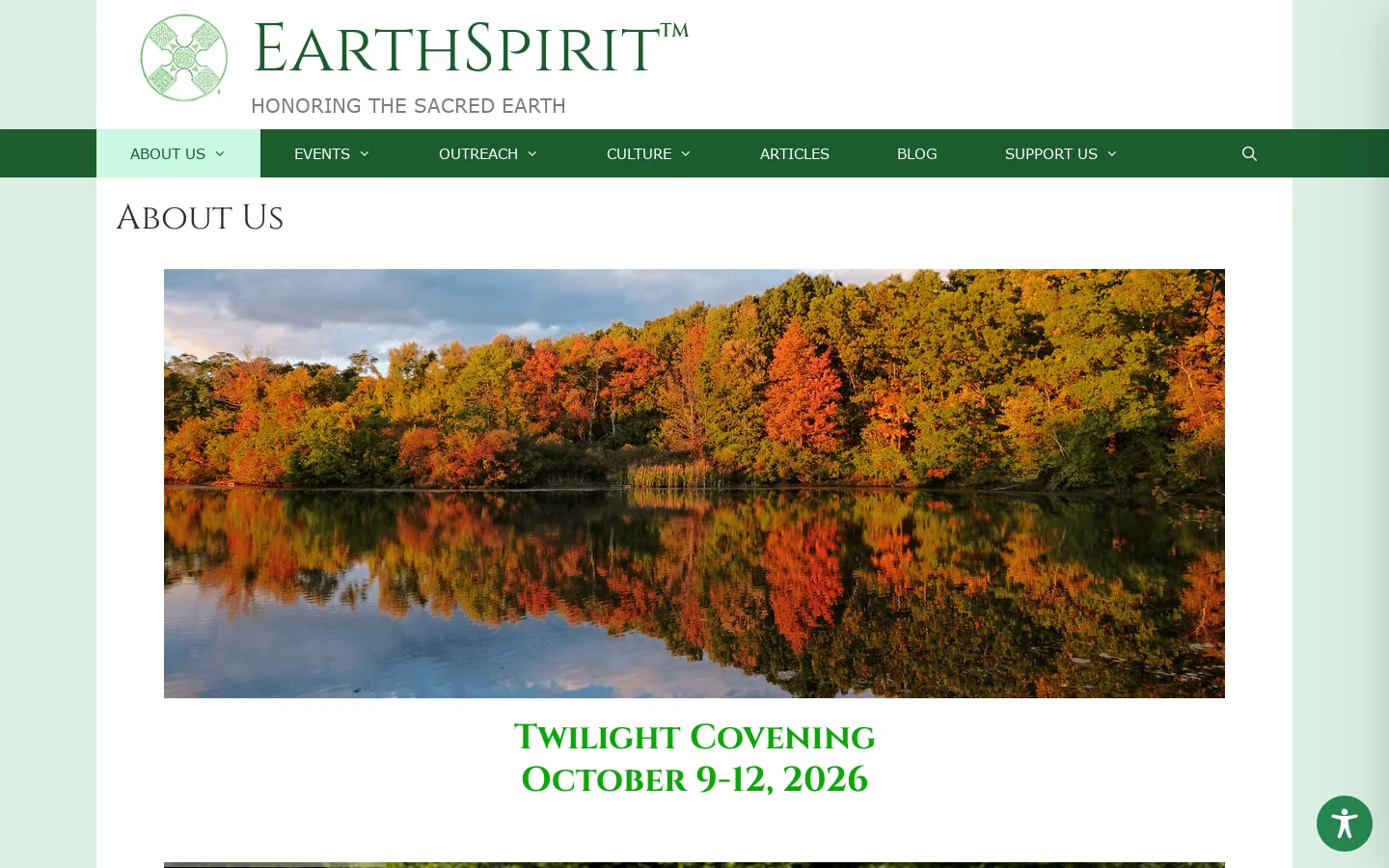 EarthSpirit Homepage screenshot