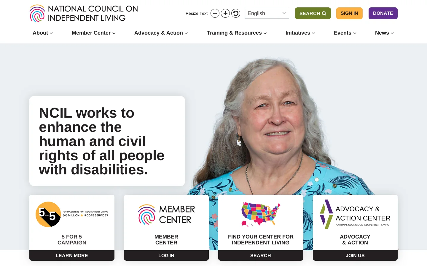Home - National Council on Independent Living Homepage screenshot