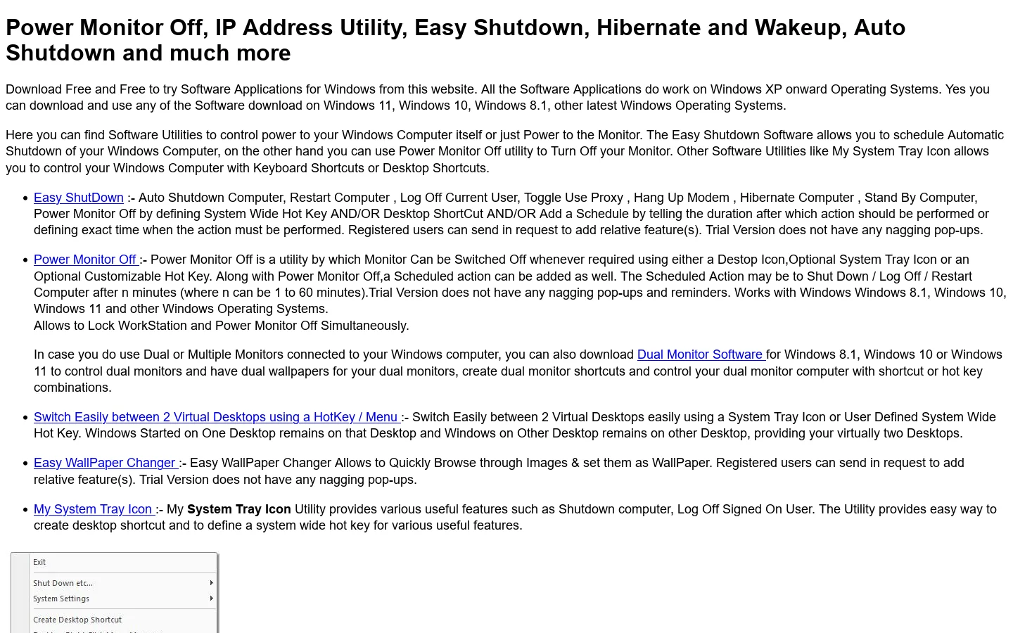 Power Monitor Off,ShutDown,Hibernate,Auto Shutdown,IP Address Utility Homepage screenshot