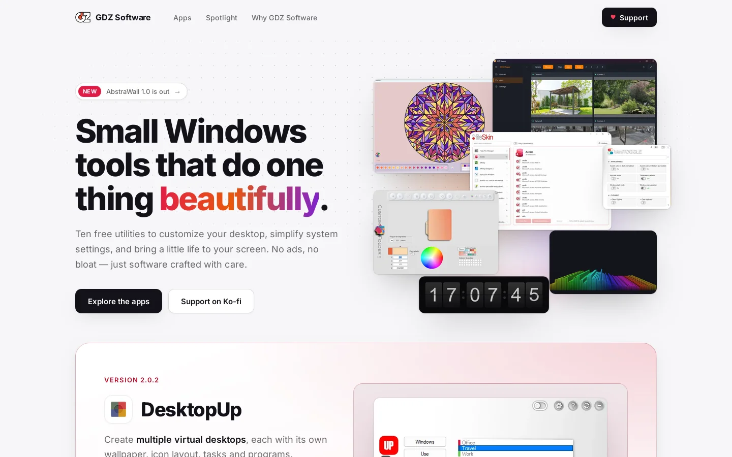 GDZ Software Homepage screenshot
