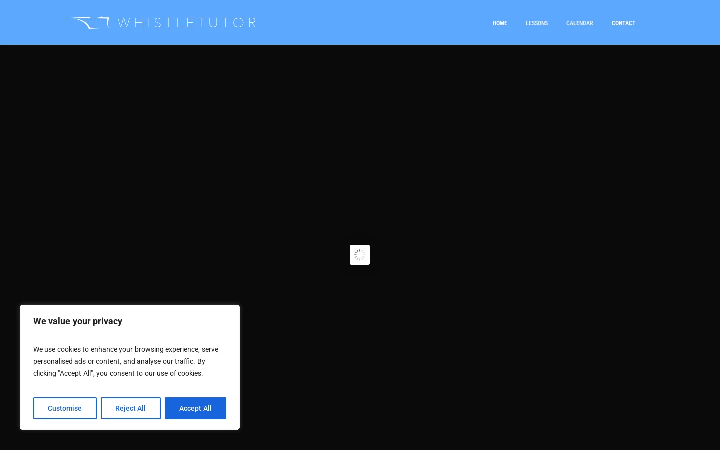 Whistletutor (Sean Cunningham) Homepage screenshot