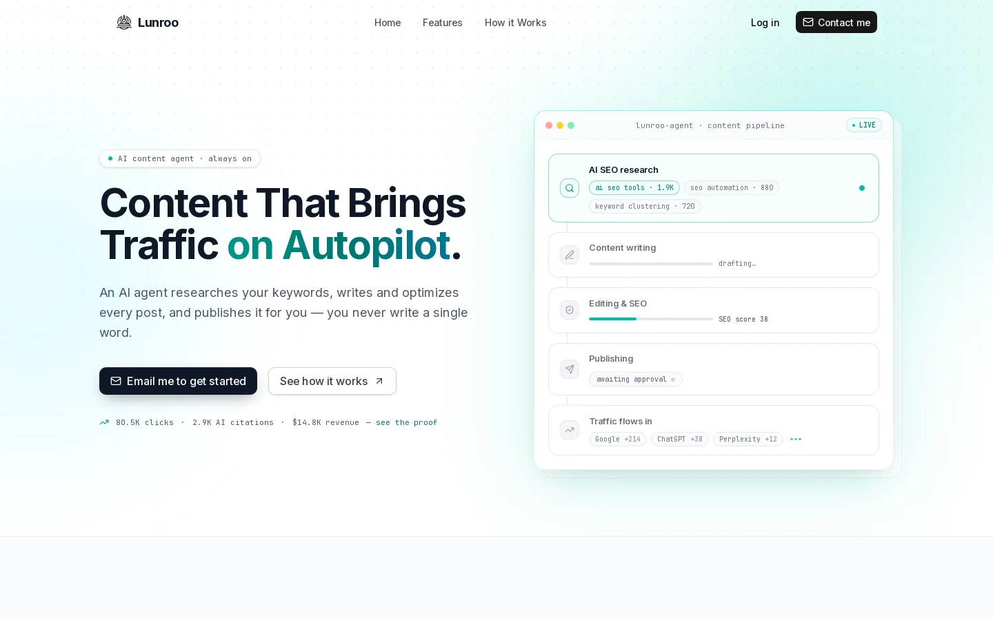 Lunroo Homepage screenshot