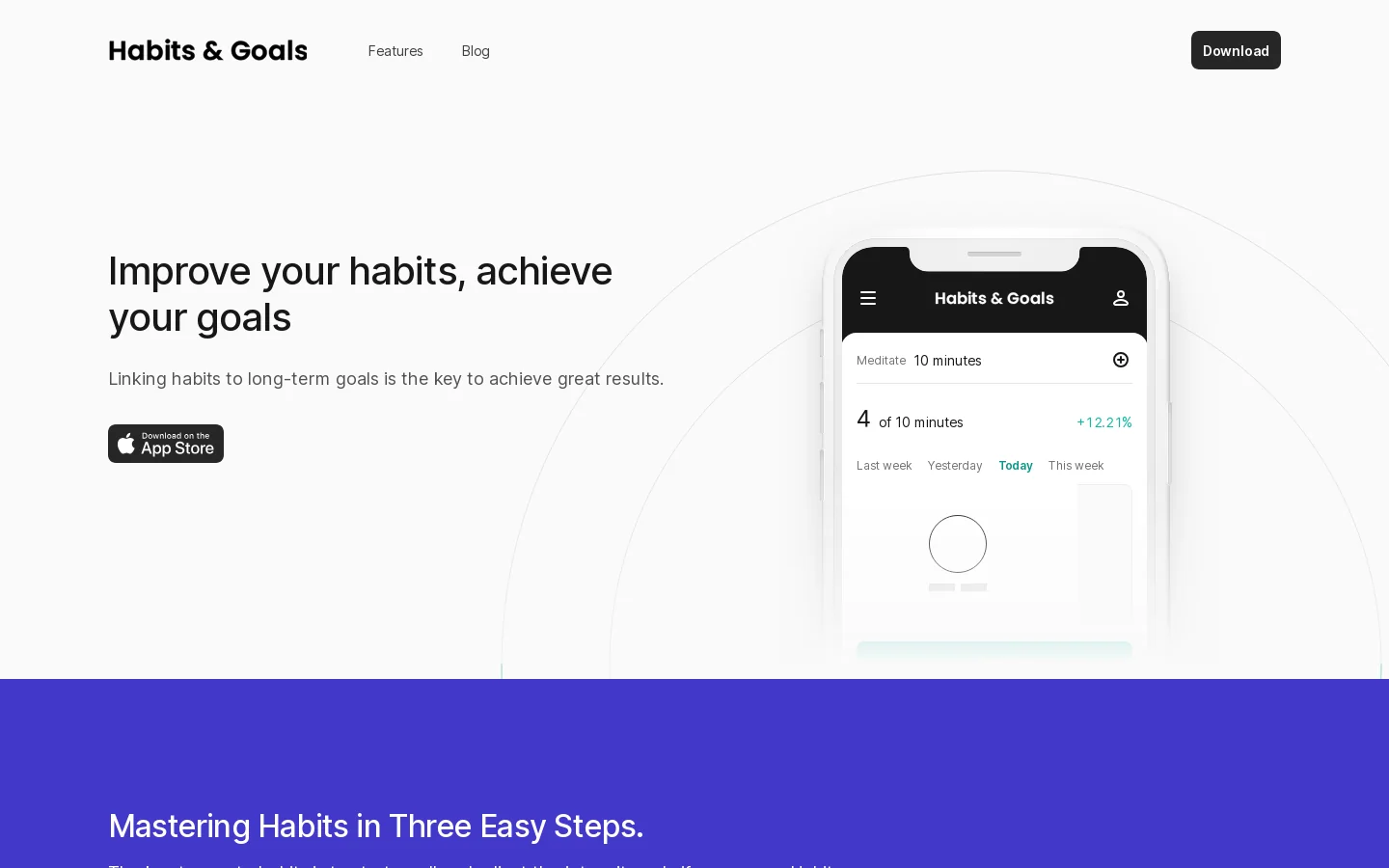 Habits & Goals - Improve your habits, achieve your goals. Homepage screenshot