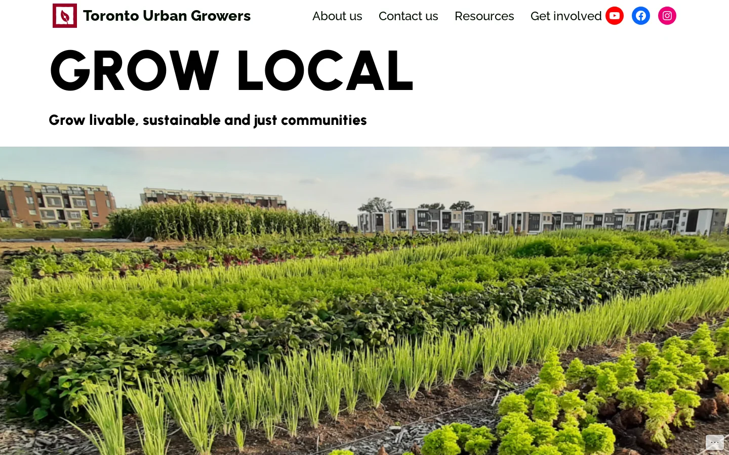 Toronto Urban Growers Homepage screenshot